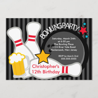 Einladung von Bowling Birthday Party aufheben