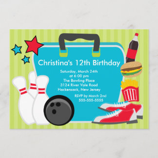 Einladung von Bowling Birthday Party aufheben