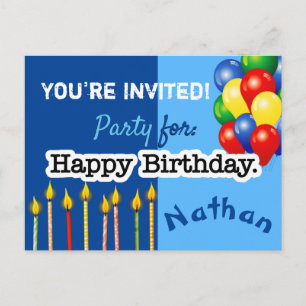 Einladung von Boy Birthday Party Postkarte