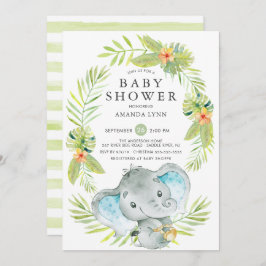 Einladung von Boy Elephant Baby Shower