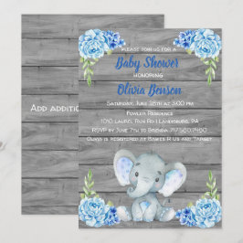 Einladung von Boy Elephant Baby Shower