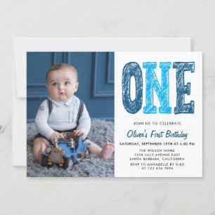 Einladung von Boy First Birthday Foto