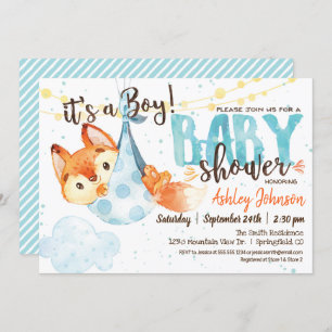 Einladung von Boy Fox Babydusche