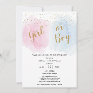 Einladung von Boy Girl Baby Gender