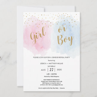 Einladung von Boy Girl Baby Gender