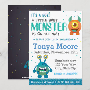 Einladung von Boy Monster Baby Shower