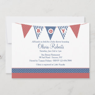 Einladung von Boy Nautical Baby Shower
