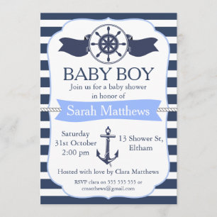 Einladung von Boys Nautical Baby Shower
