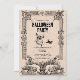 Einladung von braunem Vintagem Halloween-Party
