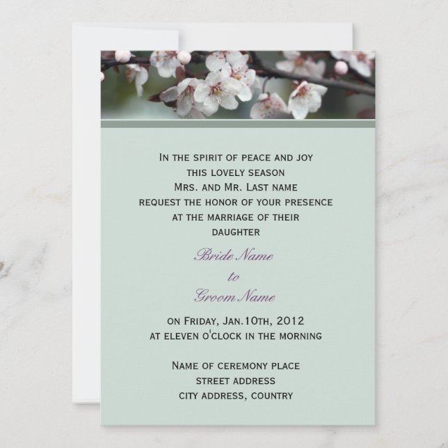 Einladung von Brauteltern zur Hochzeit (Vorderseite)