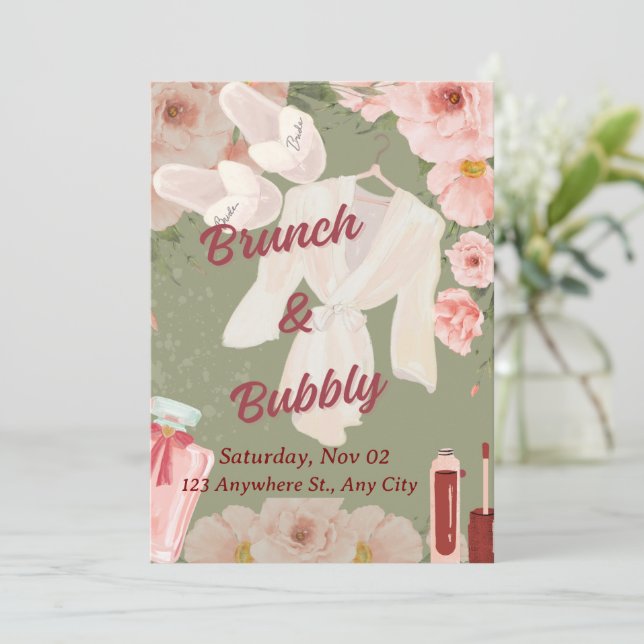 Einladung von Bridal Brunch (Stehend Vorderseite)
