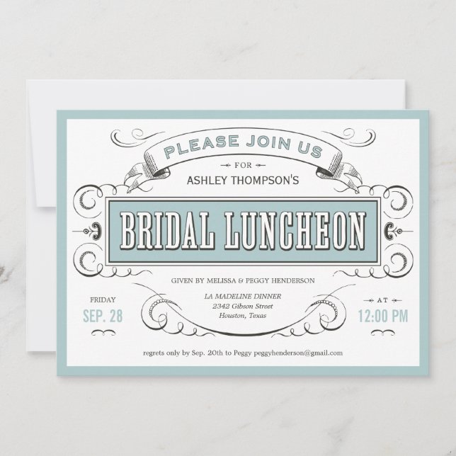 Einladung von Bridal Luncheon (Vorderseite)