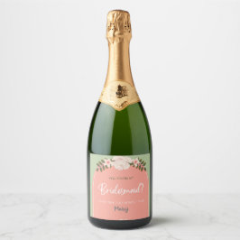Einladung von Bridesmaid Bubbly Champagne Prosecco