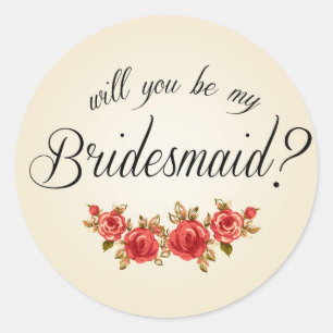 Einladung von Bridesmaid Runder Aufkleber