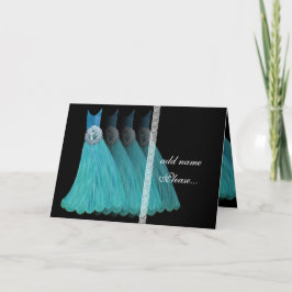 Einladung von Bridesmaid - Türkisblau - Garwns