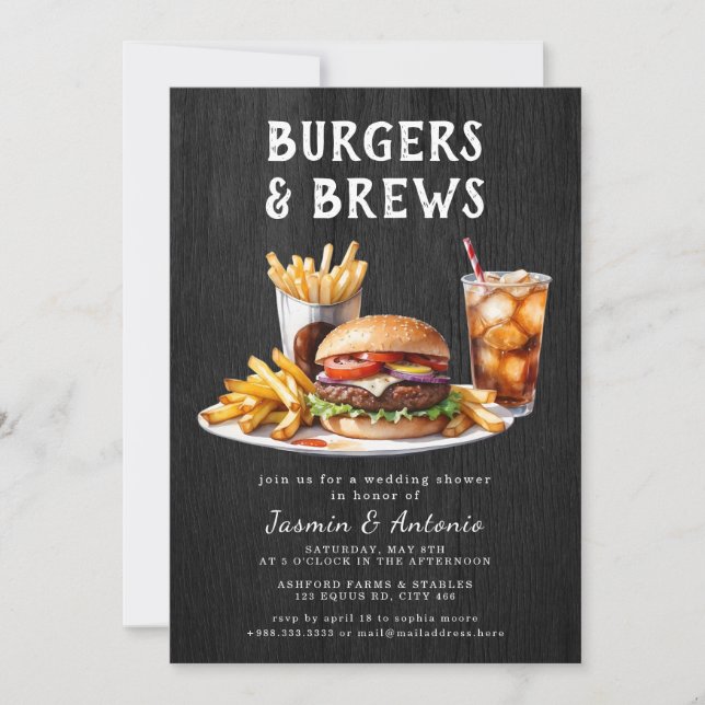 Einladung von Burgers & Brews (Vorderseite)