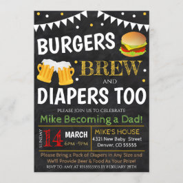 Einladung von Burgers und Bier-Baby-Dusche