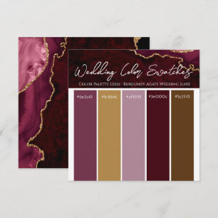 Einladung von Burgundy Agate Wedding Color Pallett