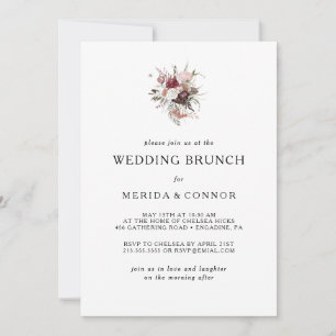 Einladung von Burgundy Boho Floral Wedding Brunch