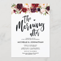 Einladung von Burgundy Floral Post Wedding Brunch