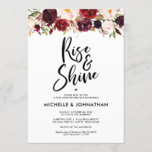 Einladung von Burgundy Floral Post Wedding Brunch