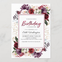 Einladung von Burgundy Floral zum Geburtstag