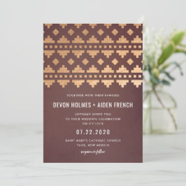 Einladung von Burgundy Southwest Gleam Wedding