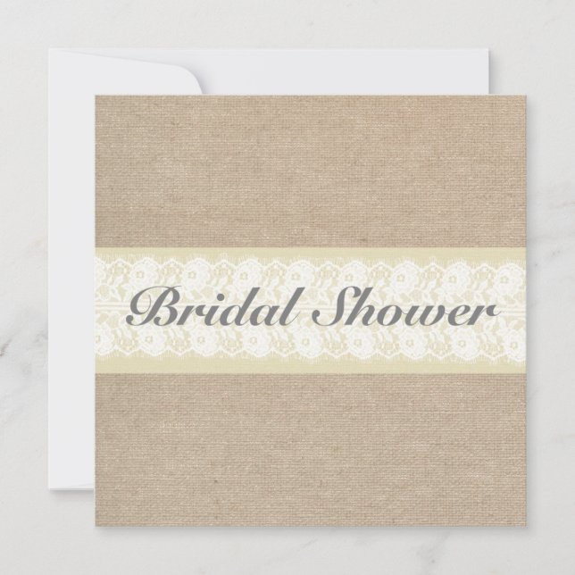 Einladung von Burlap & Lace Bridal Dusche (Vorderseite)