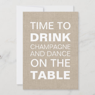 Einladung von Burlap Typografy Polterabend