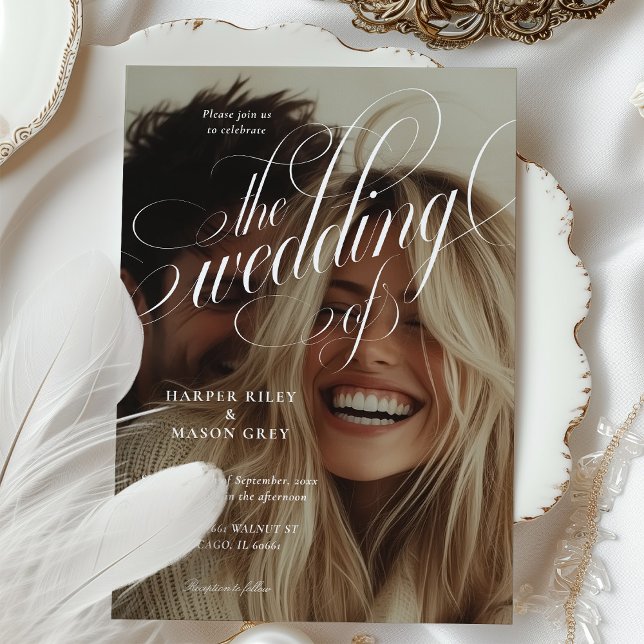 Einladung von Calligraphy Foto Hochzeit (Von Creator hochgeladen)