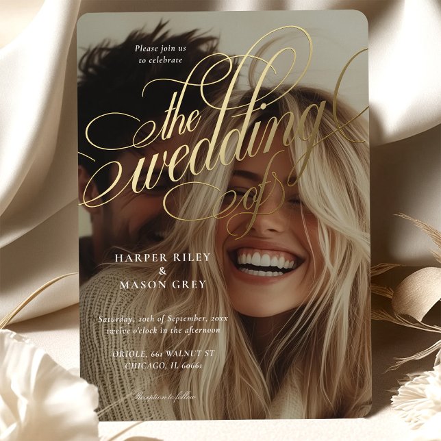 Einladung von Calligraphy Foto Hochzeit (Von Creator hochgeladen)