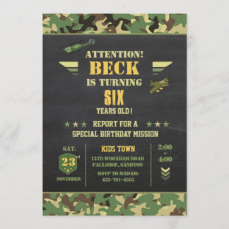 Einladung von Camouflag Geburtstag