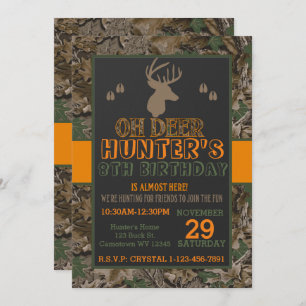 Einladung von Camouflage Buck Deer Birthday Party