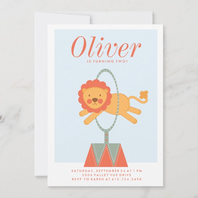 EINLADUNG VON CARNIVAL CIRCUS KINDERGEBURTSTAG (Vorderseite)