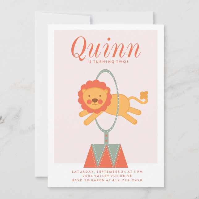 EINLADUNG VON CARNIVAL CIRCUS KINDERGEBURTSTAG (Vorderseite)