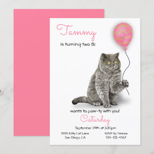 Einladung von Cat Birthday Party