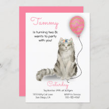 Einladung von Cat Birthday Party