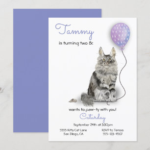 Einladung von Cat Birthday Party