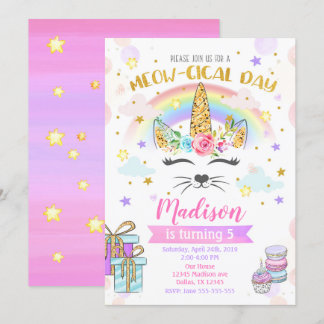 Einladung von Caticorn zum Geburtstag, magische Ei