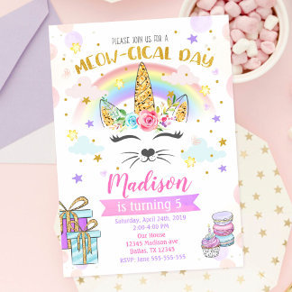 Einladung von Caticorn zum Geburtstag, magische Ei