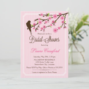 Einladung von Cherry Blossom und Bird Bridal Dusch