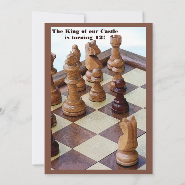 Einladung von Chessmen Geburtstagsparty (Vorderseite)