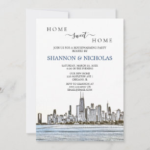 Einladung von Chicago Skyline Housewarming