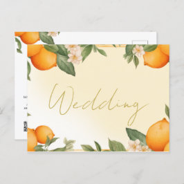 Einladung von Citrus Orange Summer Wedding Postkarte