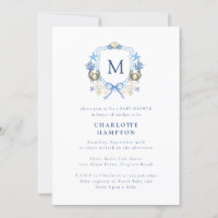 Einladung von Coastal Crab Monogram Cres Baby Show