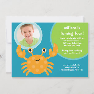 Einladung von Crab Birthday Party
