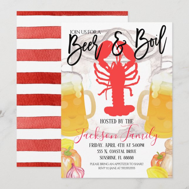 Einladung von Crawfish Beer and Boil (Vorne/Hinten)