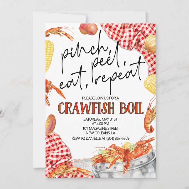 Einladung von Crawfish Boil (Vorderseite)