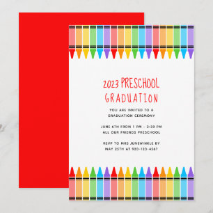 Einladung von Crayons Preschool Abschluss