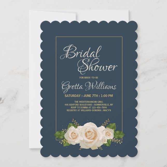 Einladung von Creme Rose (Vorderseite)